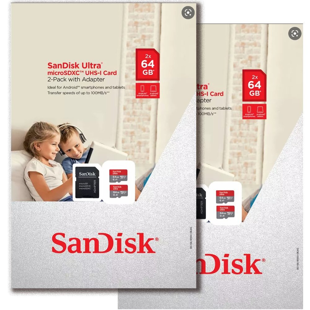 Sandisk Ultra microSDXC UHS-I Card 2-Pack with Adapter, new in package